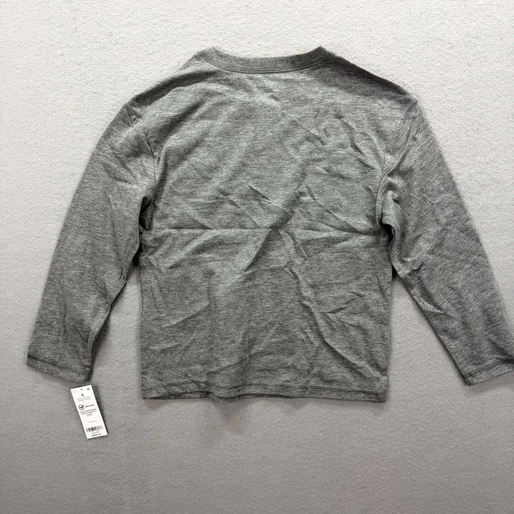 Lot Of 2 OshKosh B'gosh Henley Shirt Toddler Boys 6/6A Gray Pink Cotton Pullover